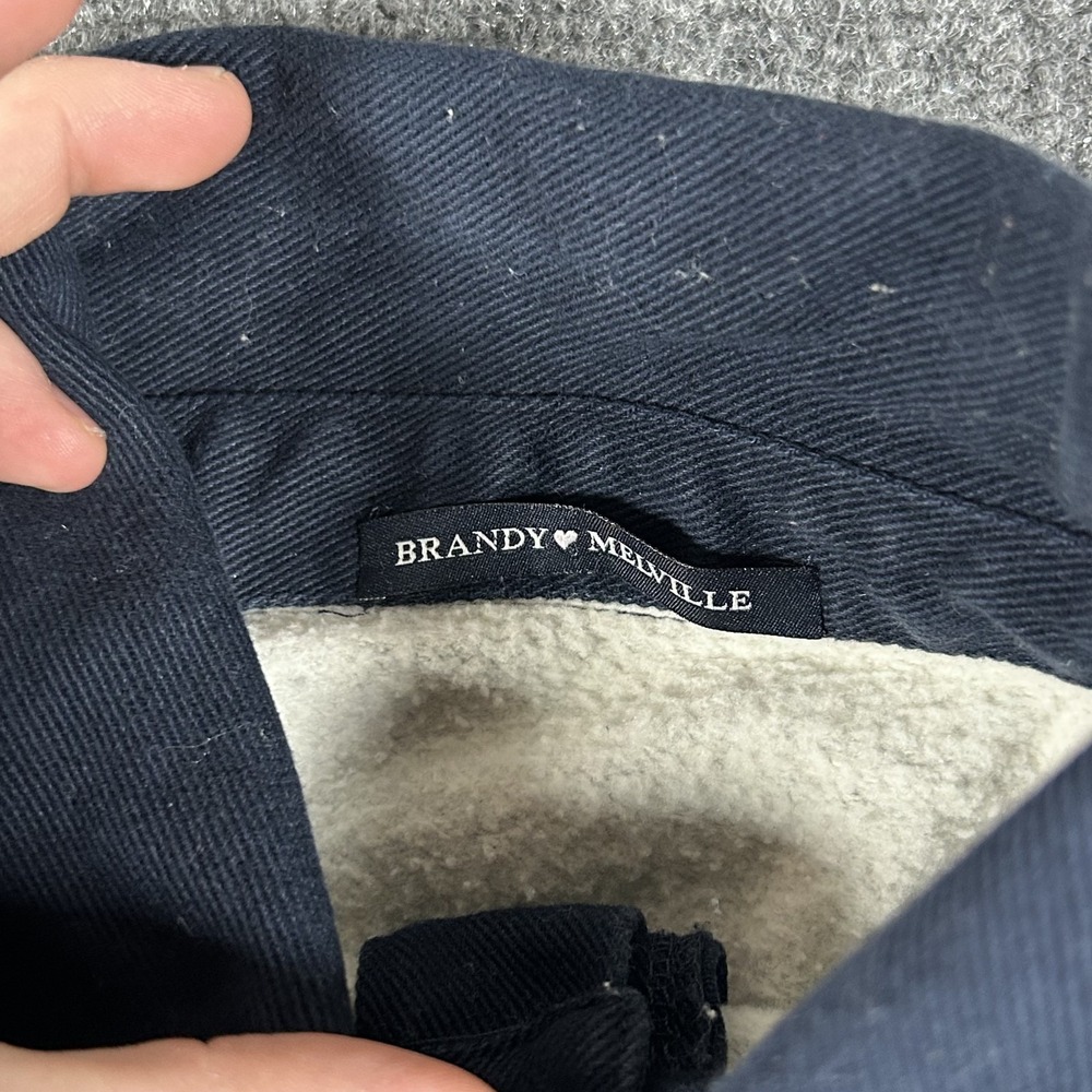 Brandy Melville Rugby Shirt Long Sleeve Collared Button Up Cream Sweater #2501 - Picture 2 of 11